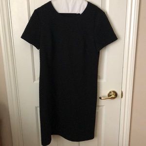 Calvin Klein black textured short sleeve dress